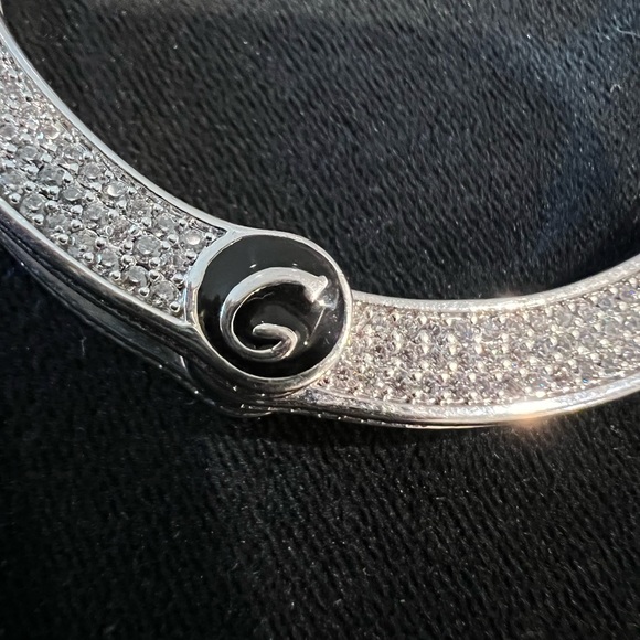 Sterling silver dipped stainless steak Swarovski Crystal GLD Shop Bracelet. - Picture 2 of 8